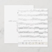 elegante grijze muziekrecital kaart (Voorkant / Achterkant)
