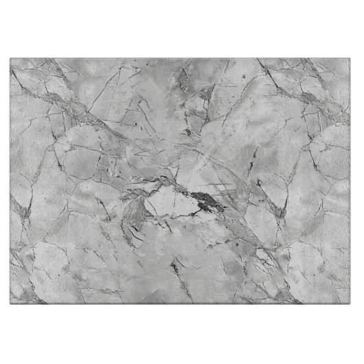 Elegante grijze "Regal Stone Vein" Marmeren textuu Snijplank (Voorkant)