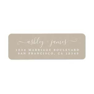 Elegante grijze retouradresstickers voor de bruilo etiket