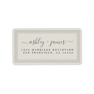 Elegante grijze retouradresstickers voor de bruilo etiket