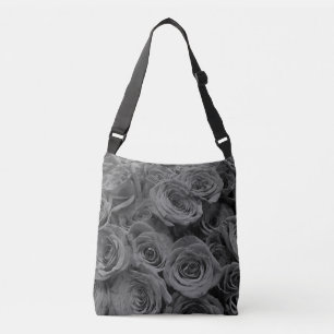 Elegante grijze rozen grijs bloemgrijs crossbody tas