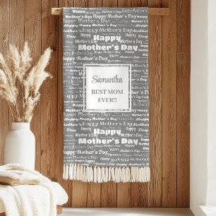 Elegante grijze script Moederdag gepersonaliseerd Sherpa Deken
