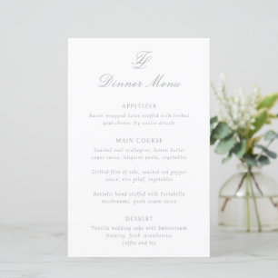 Elegante grijze traditionele trouwmenu