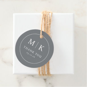 Elegante Grijze Typografische Dankbaarheid Bedankjes Labels