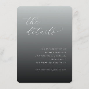 Elegante grijze verloopcalligrafie informatiekaartje