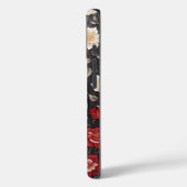 Elegante Grijze Wolf Bloemen Case-Mate iPhone Case (Achterkant / Links)