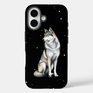 Elegante grijze wolf iPhone 16 hoesje