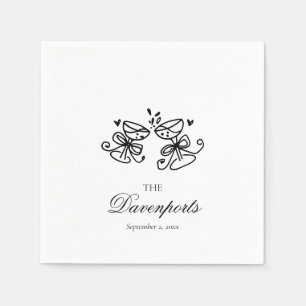 Elegante grillige Champagne Boog Bruids bruiloft Servet