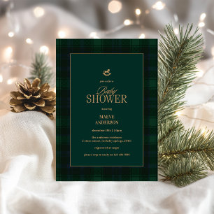 Elegante groen blauwe tartan Schotse ruit uitnodig Kaart