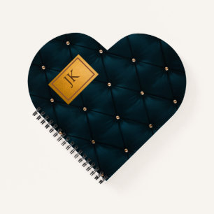 Elegante Groen,Diamanten,Monogram Notitieboek