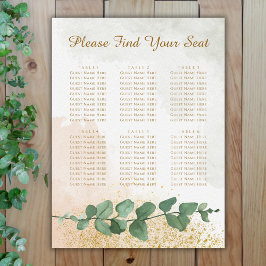 Elegante Groen & Goud Trouwstoel Grafiek Poster