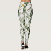 Elegante  Groen Gouden Botanische Illustratie Leggings (Achterkant)