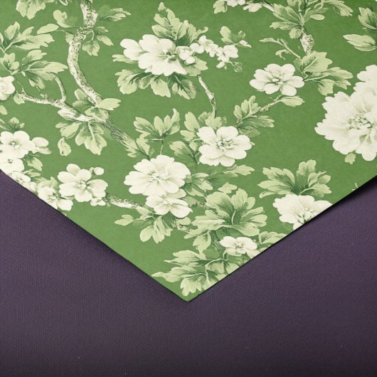 Elegante groen & witte bloemenprint tissuepapier