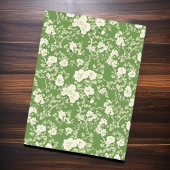 Elegante groen & witte bloemenprint tissuepapier