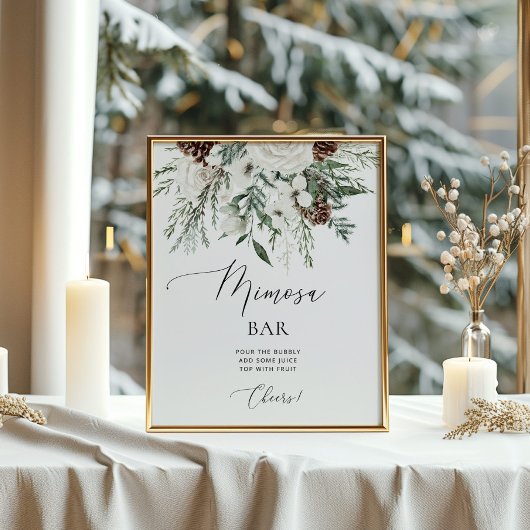 Elegante groenblijvende winter Mimosa bar Poster