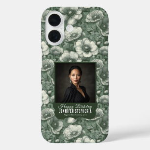 Elegante groene anemoon 10e verjaardagscadeau iPhone 16 hoesje