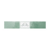 Elegante groene aquarel, monogram bruiloft uitnodigingen wikkel (Vlak)