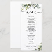 Elegante Groene Baby Shower Menu (Voorkant / Achterkant)