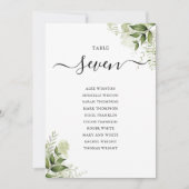 Elegante groene beplanting zitplaatsenplan tafelnu (Voorkant)