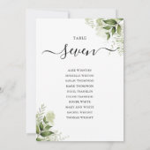 Elegante groene beplanting zitplaatsenplan tafelnu (Achterkant)