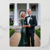 Elegante groene bladeren 25e bruiloft Jubileum Folie Uitnodiging (Achterkant)