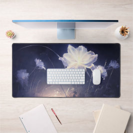 Elegante groene bladeren op zachte beige achtergro bureaumat