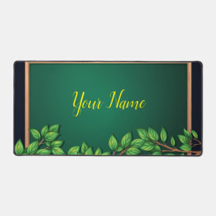 Elegante groene bladtakken bladeren board bureaumat