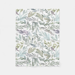 Elegante groene blauwe botanische Waterverf Fleece Deken