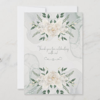 Elegante groene bloem botanische bruiloft kaart