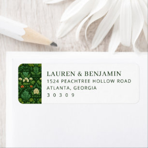 Elegante Groene Bloemen Etiket