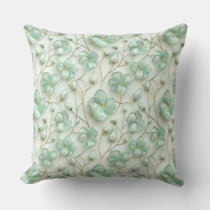 Elegante groene bloemen kussen