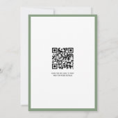 Elegante groene  bloemen lijst QR code bruiloft Kaart (Achterkant)