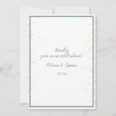 Elegante groene bloemenboog bruiloft kaart (Achterkant)