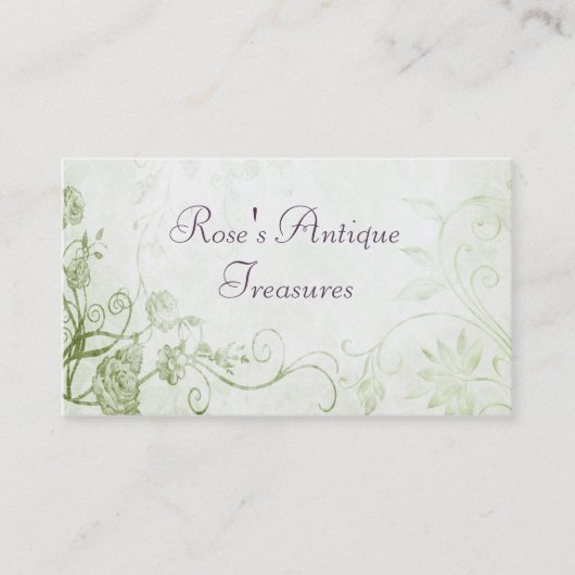 Elegante groene  bloemenwinkel visitekaartje (Voorkant)