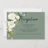 Elegante groene bloemige watercolor ontvangstkaart kaart (Voorkant)