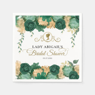 Elegante groene bloemrijke Victoriaanse bruidsdouc Servet