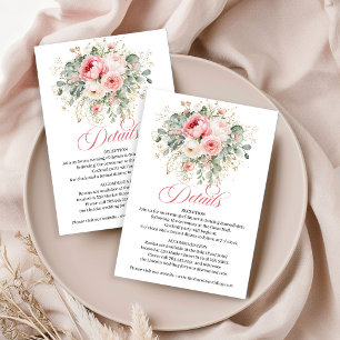 Elegante Groene Blush Trouwdetails Kaart