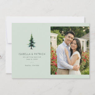 Elegante Groene Boom Illustratie Save The Date