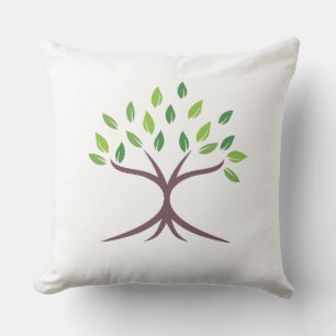 Elegante groene boom minimalistische kunst kussen