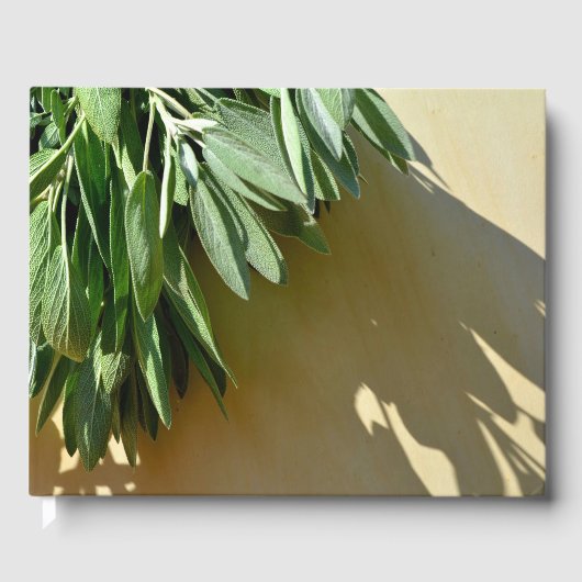 Elegante groene botanische bladeren Fresh-cut krui Gastenboek (Voorkant)