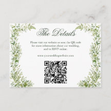 Elegante groene botanische trouwwebsite QR-code