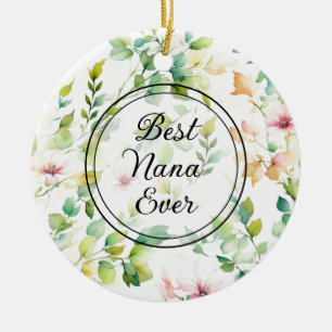 Elegante groene botanische waterverf wilde bloemen keramisch ornament