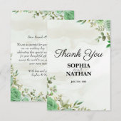Elegante groene bruiloft dank u kaart (Voorkant / Achterkant)