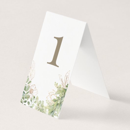 Elegante groene bruiloft gouden tekst kaart (Voorkant)