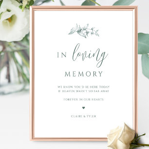 Elegante groene bruiloft in liefdevolle herinnerin poster