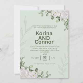 Elegante groene bruiloft kaart