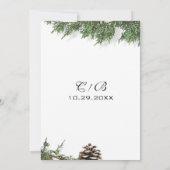 Elegante Groene Dennenboom Winter Bewaar de Datum Save The Date (Achterkant)