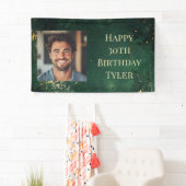 Elegante groene en faux gouden verjaardag spandoek (Insitu)