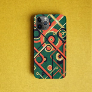 Elegante groene en gouden art deco geometrische iPhone 11 pro hoesje