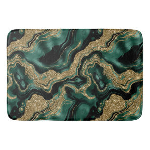 Elegante groene en gouden glinster agaatpatroon badmat